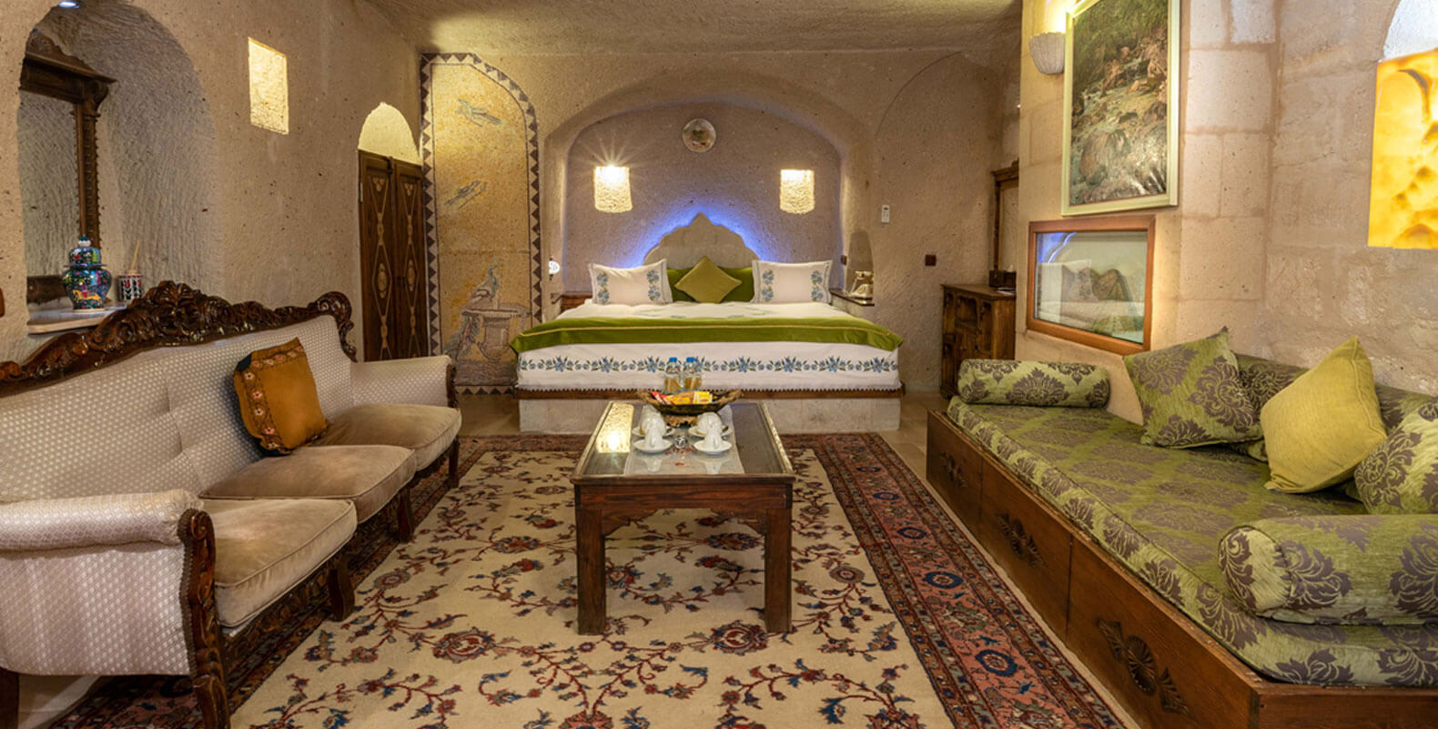 Roman King Suite Fireplace