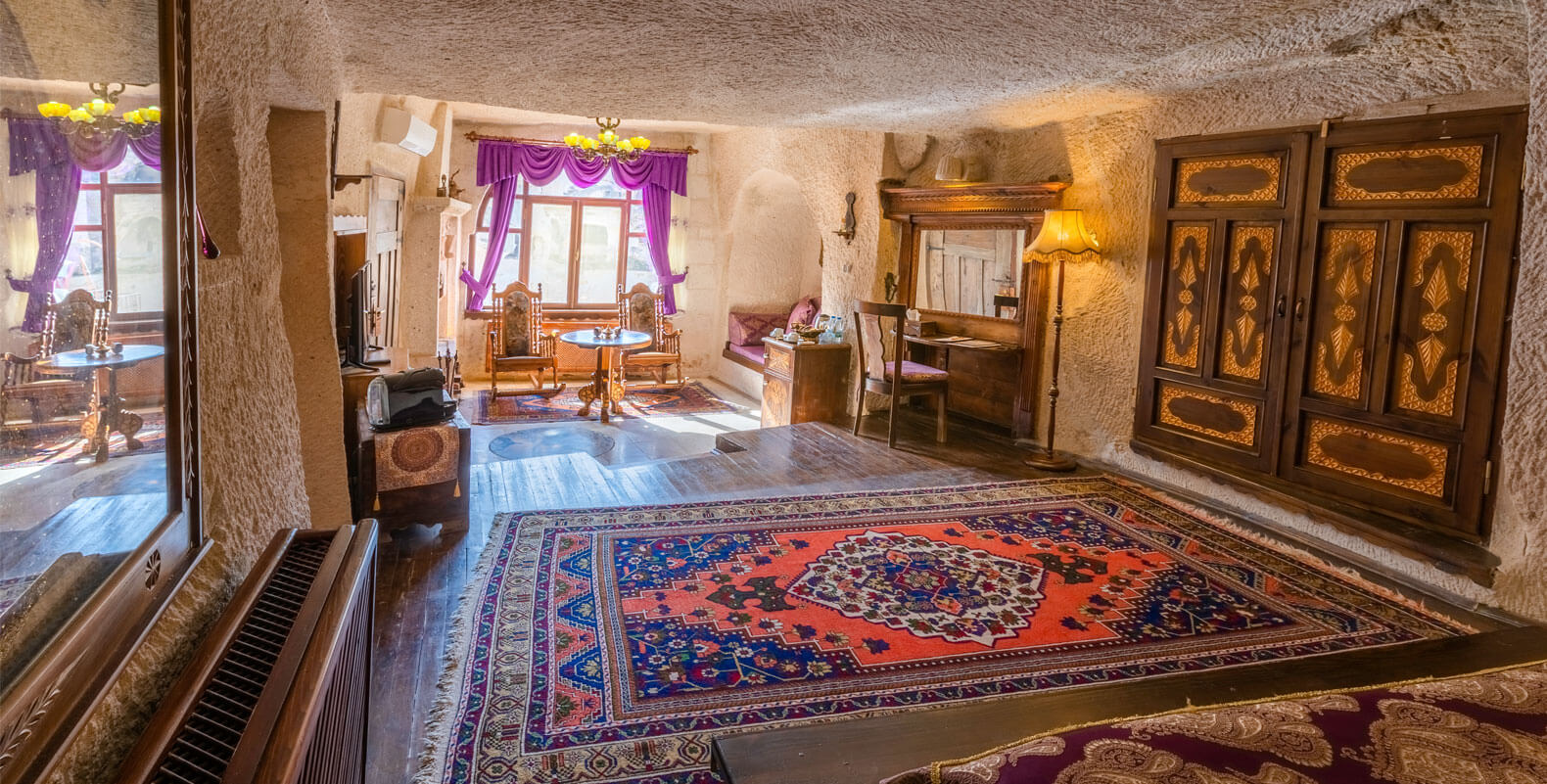 Roman King Suite Fireplace